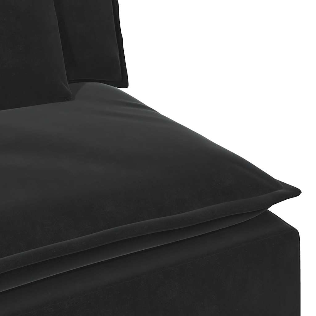 Modulares Sofa mit Kissen Schwarz