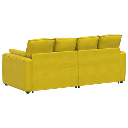 Modulares Sofa mit Kissen Gelb