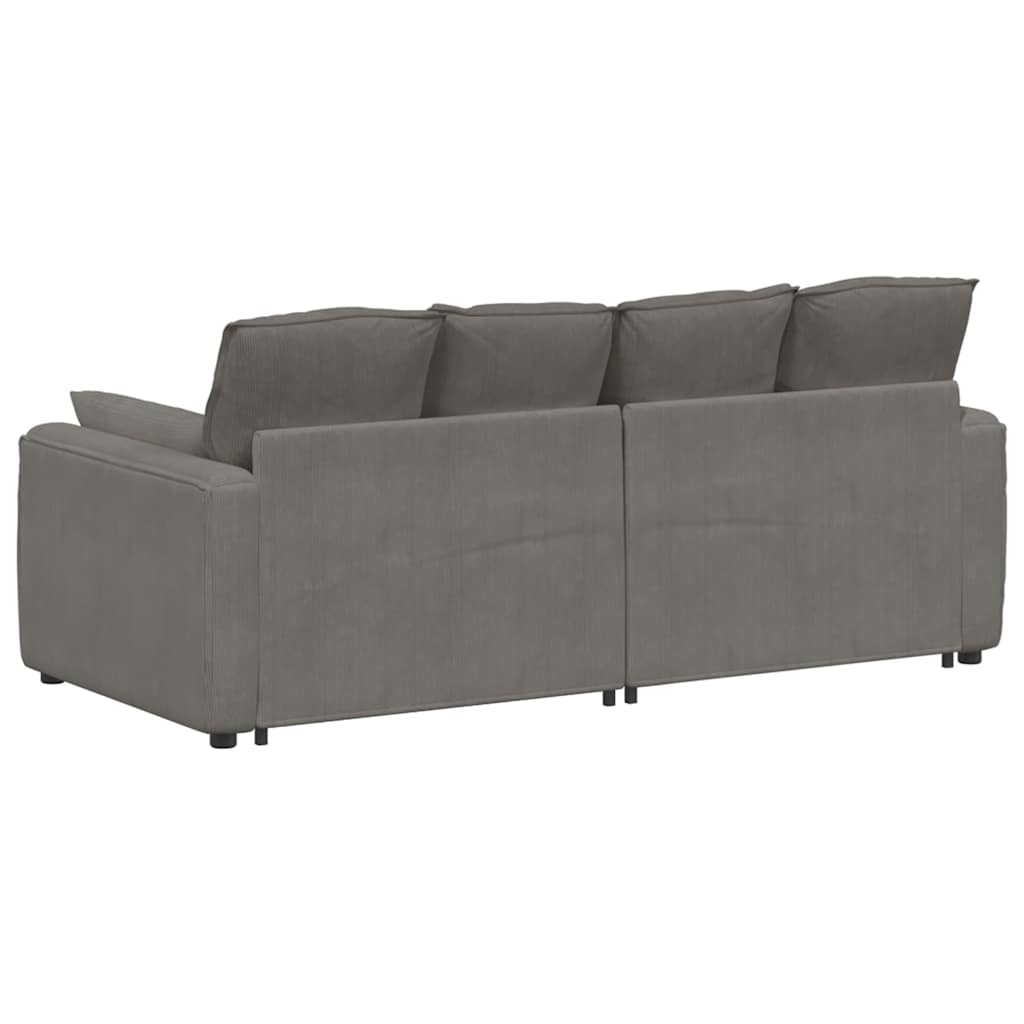 Modulares Sofa mit Kissen Hellgrau