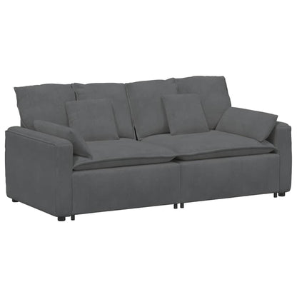 Modulares Sofa mit Kissen Dunkelgrau