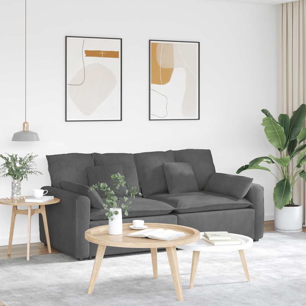 Modulares Sofa mit Kissen Dunkelgrau