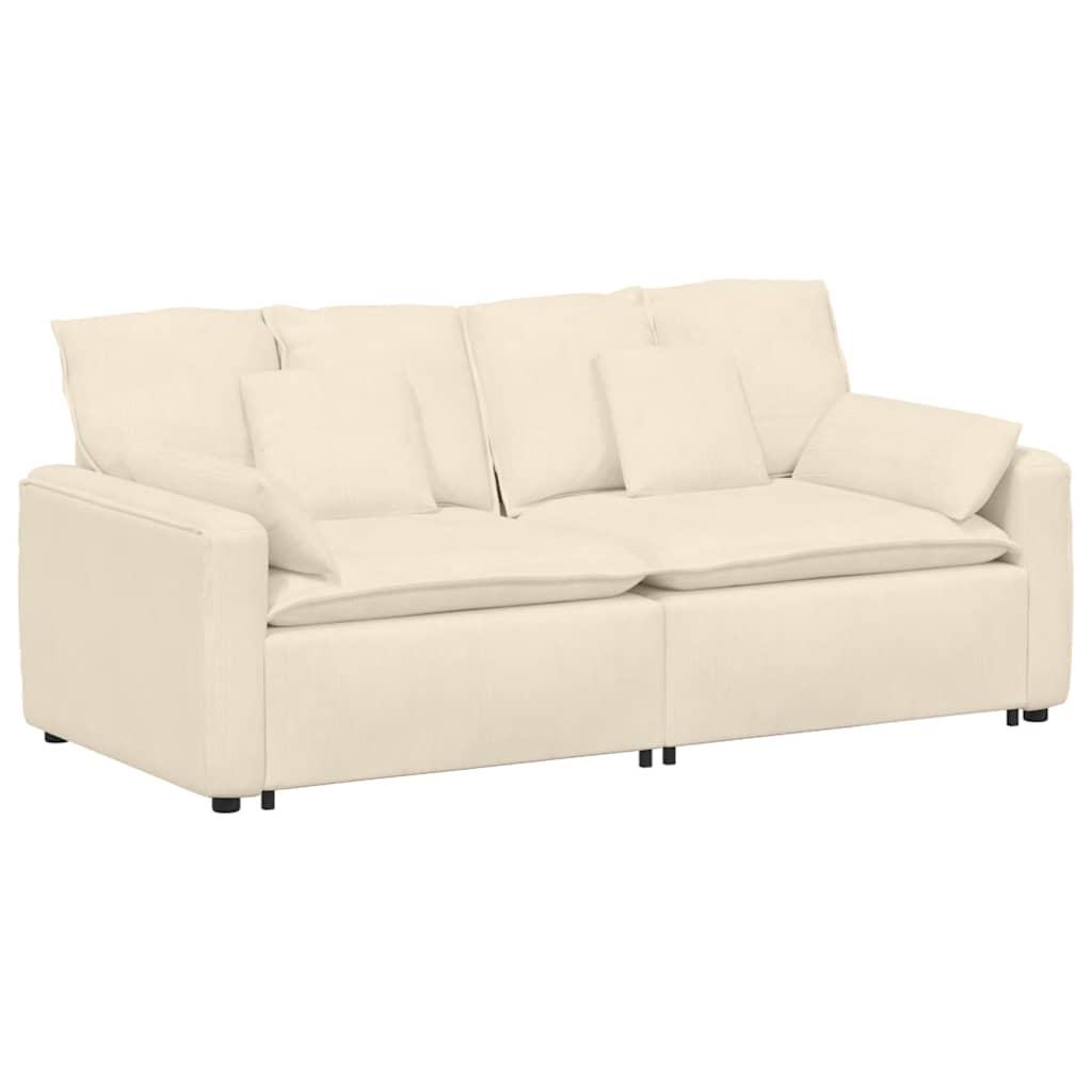 Modulares Sofa mit Kissen Cream