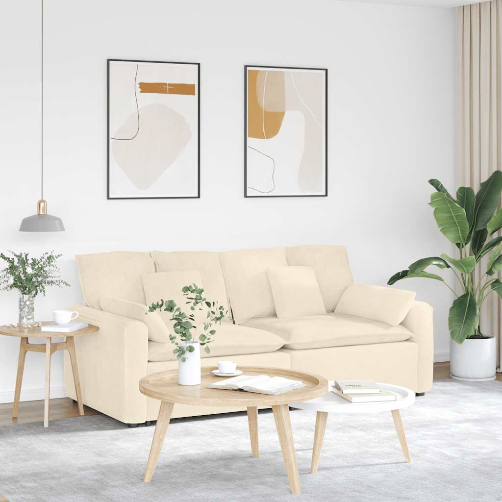 Modulares Sofa mit Kissen Cream