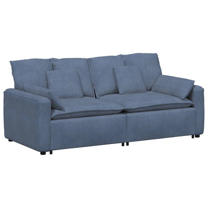 Modulares Sofa mit Kissen Blau