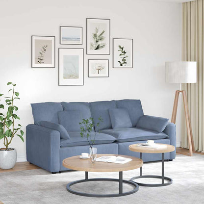 Modulares Sofa mit Kissen Blau