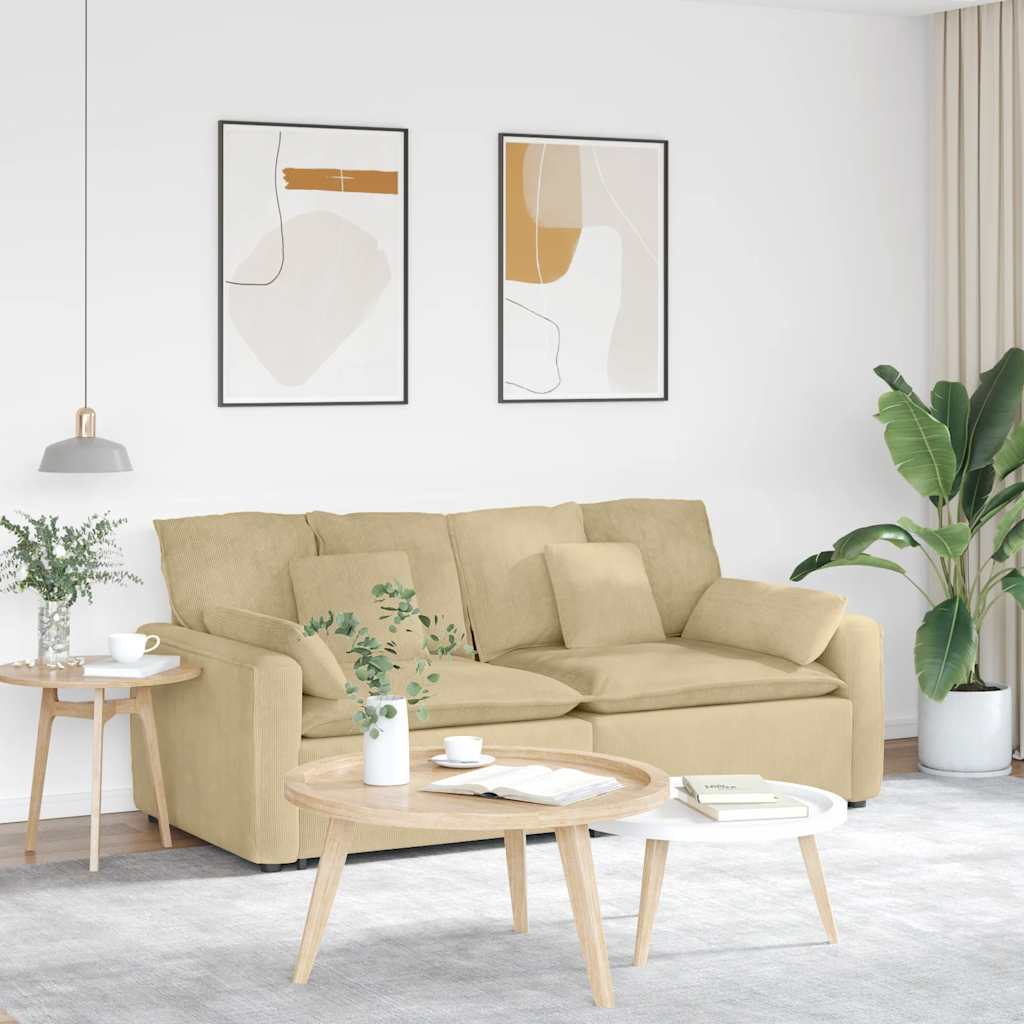 Modulares Sofa mit Kissen Graugrün