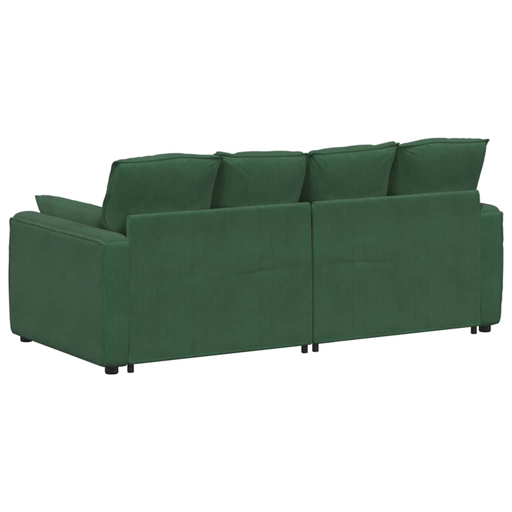 Modulares Sofa mit Kissen Dunkelgrün