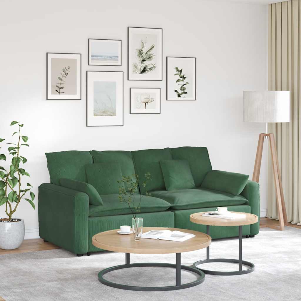 Modulares Sofa mit Kissen Dunkelgrün