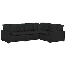 Modulares Sofa mit Kissen Stoff Schwarz