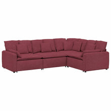 Modulares Sofa mit Kissen Stoff Weinrot