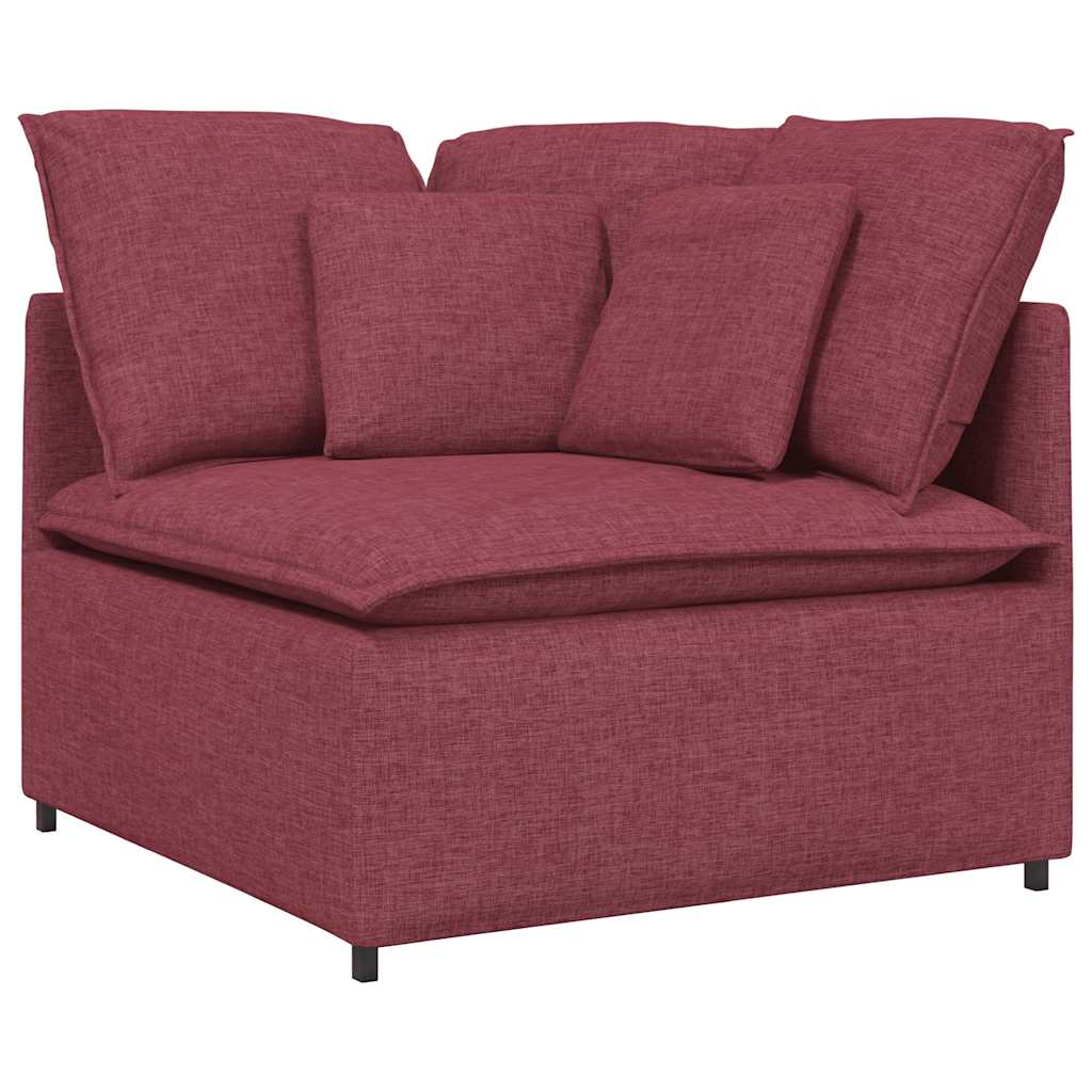 Modulares Sofa mit Kissen Stoff Weinrot