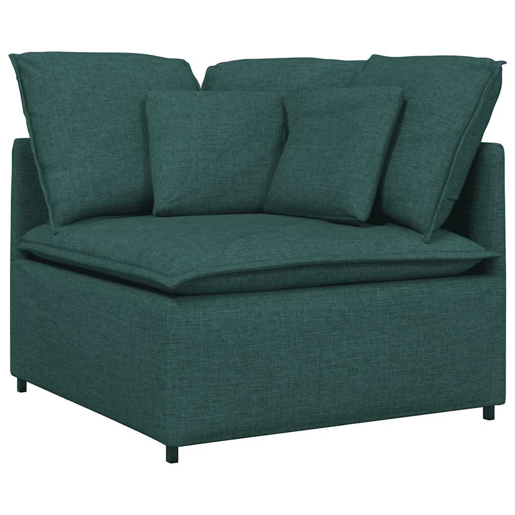 Modulares Sofa mit Kissen Stoff Dunkelgrün