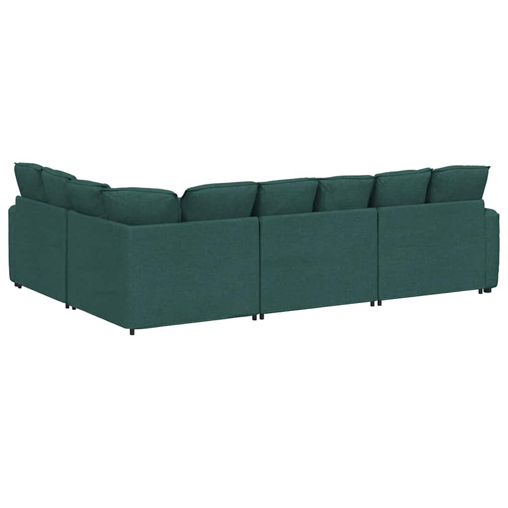 Modulares Sofa mit Kissen Stoff Dunkelgrün