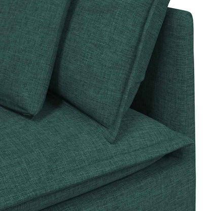 Modulares Sofa mit Kissen Stoff Dunkelgrün