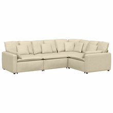 Modulares Sofa mit Kissen Stoff Creme