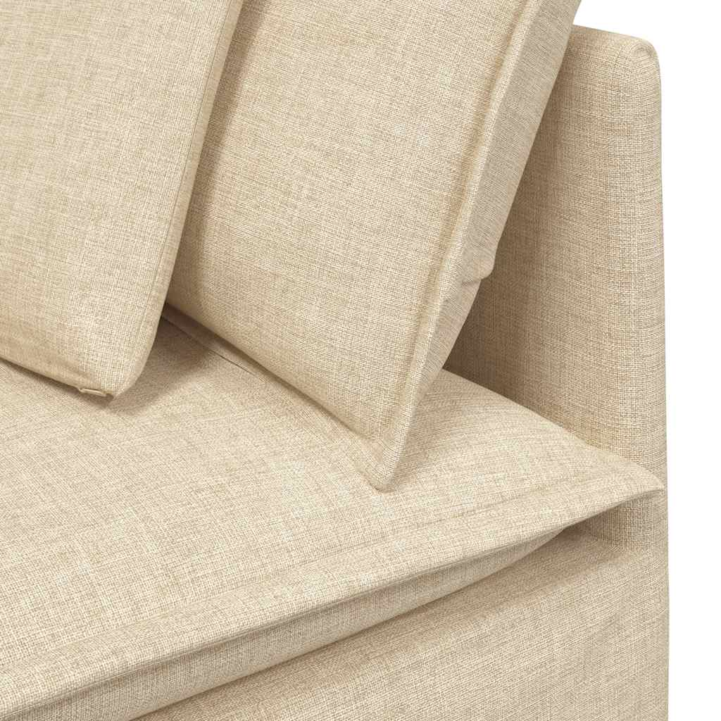 Modulares Sofa mit Kissen Stoff Creme
