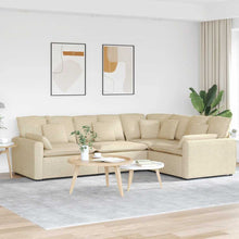 Modulares Sofa mit Kissen Stoff Creme