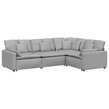 Modulares Sofa mit Kissen Stoff Wolkengrau