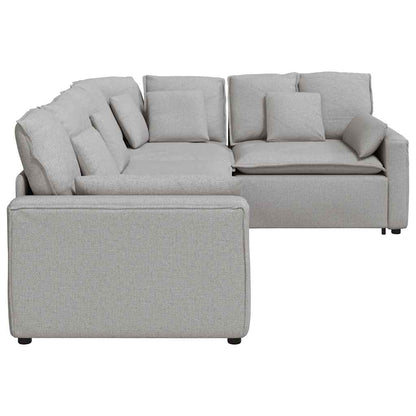 Modulares Sofa mit Kissen Stoff Wolkengrau