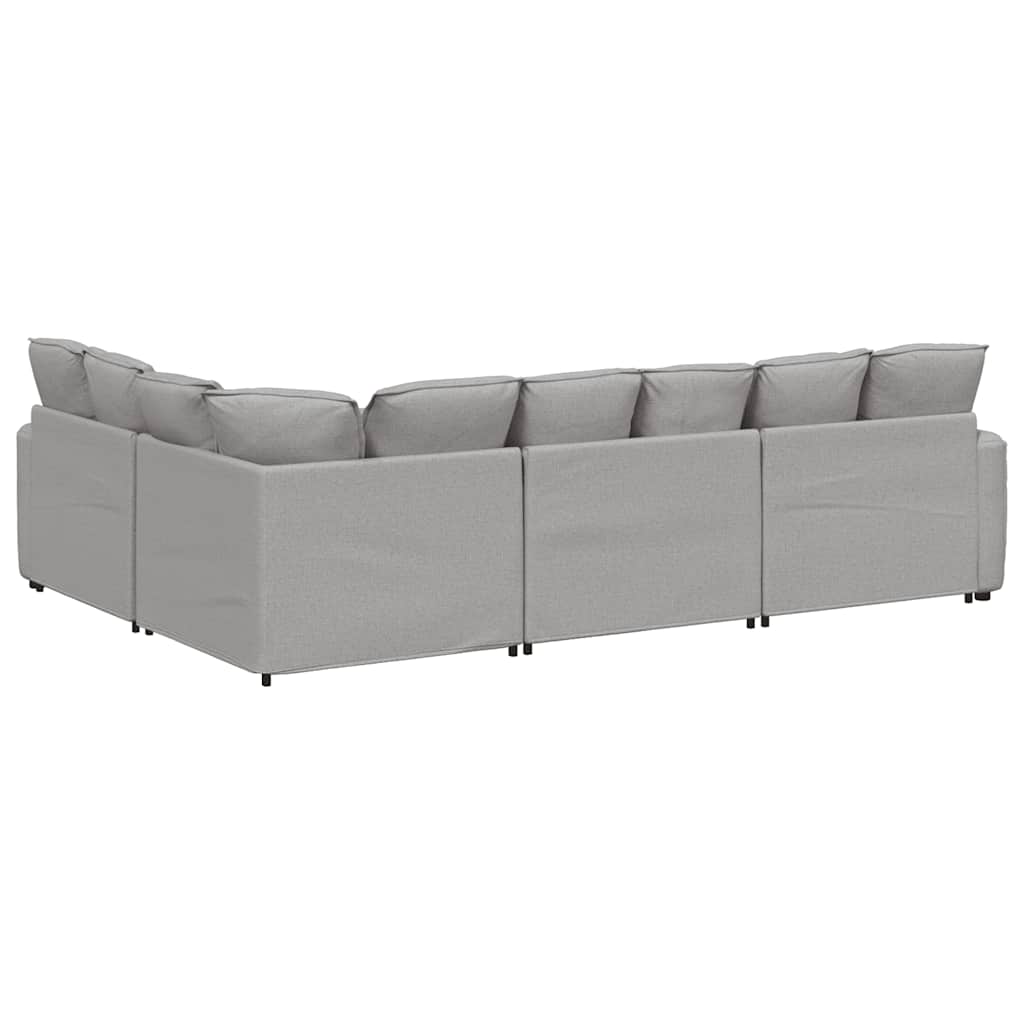 Modulares Sofa mit Kissen Stoff Wolkengrau