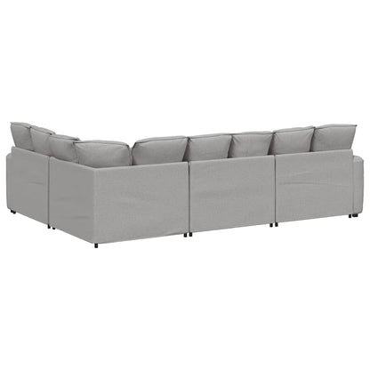 Modulares Sofa mit Kissen Stoff Wolkengrau