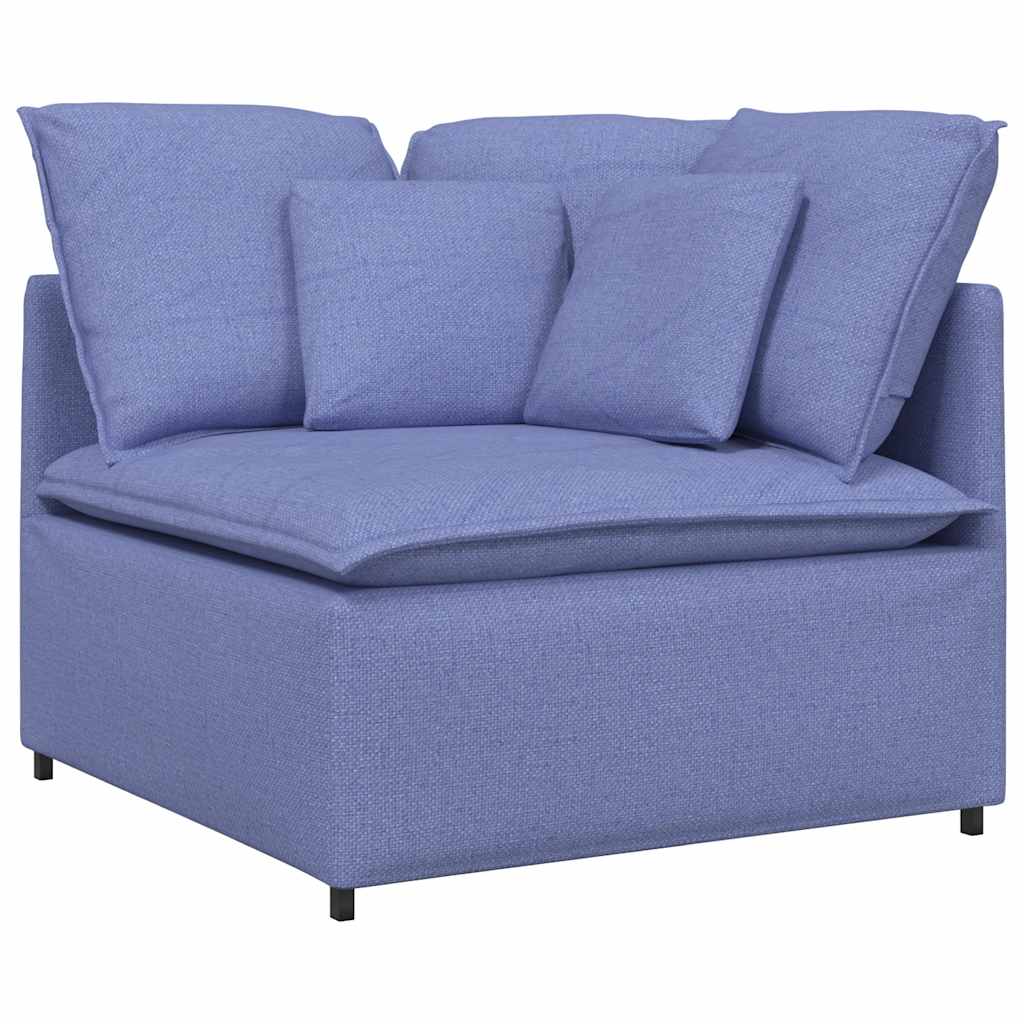 Modulares Sofa mit Kissen Stoff Jeansblau