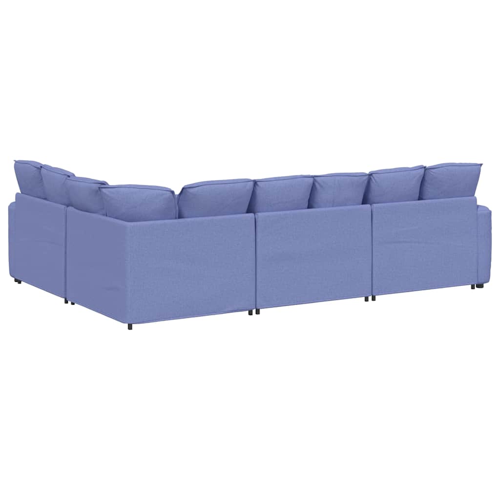 Modulares Sofa mit Kissen Stoff Jeansblau