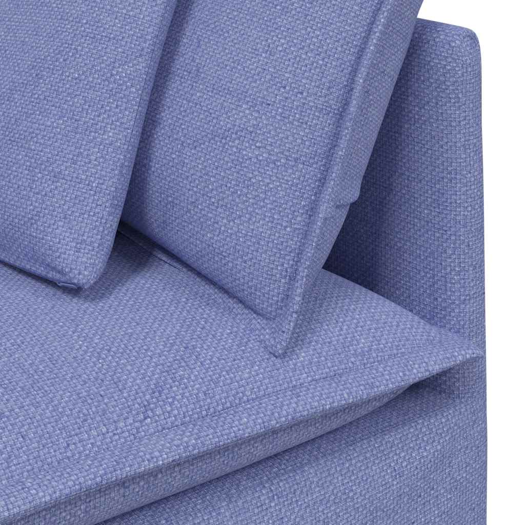 Modulares Sofa mit Kissen Stoff Jeansblau