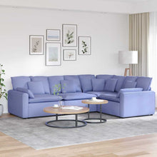 Modulares Sofa mit Kissen Stoff Jeansblau