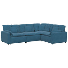 Modulares Sofa mit Kissen Samt Blau