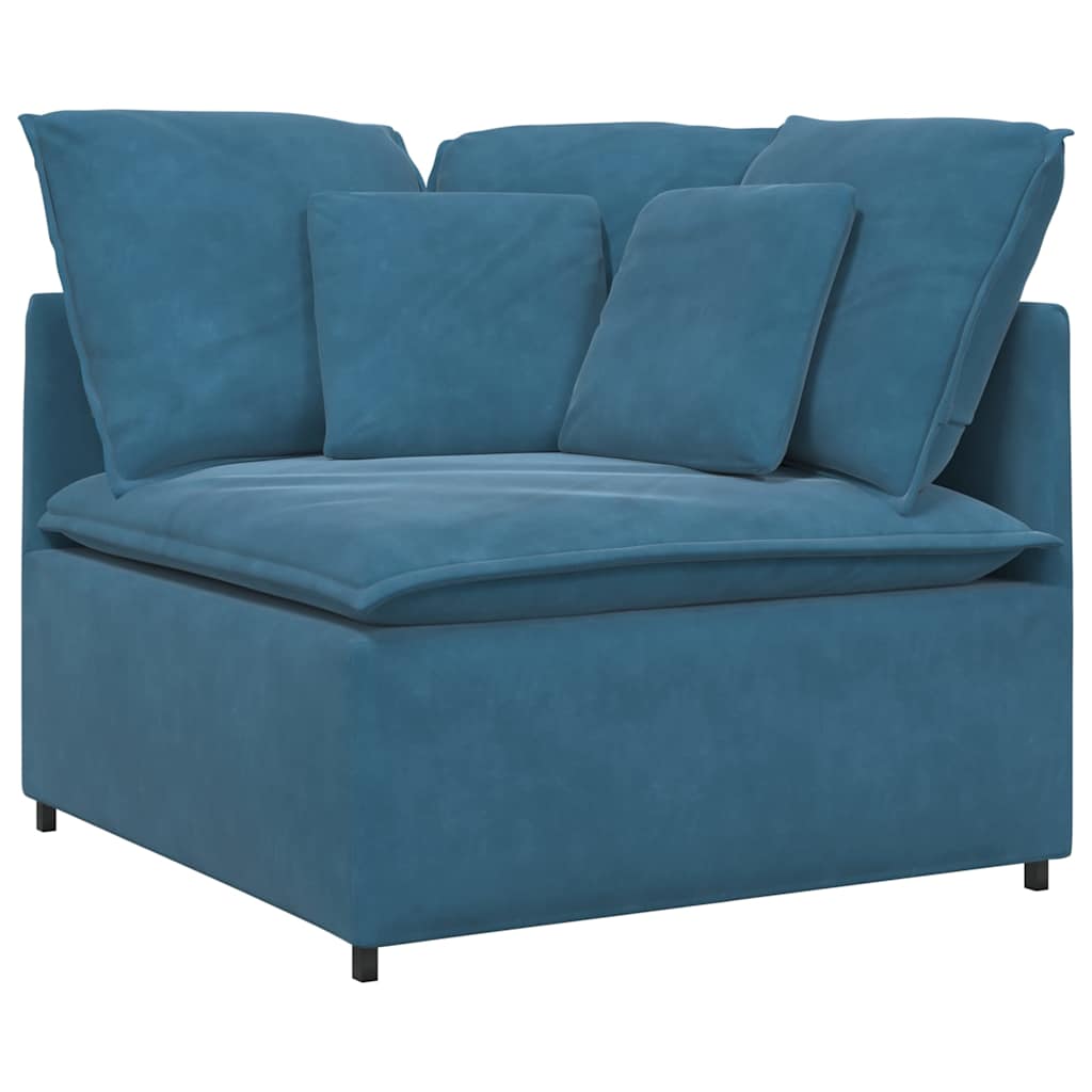 Modulares Sofa mit Kissen Samt Blau