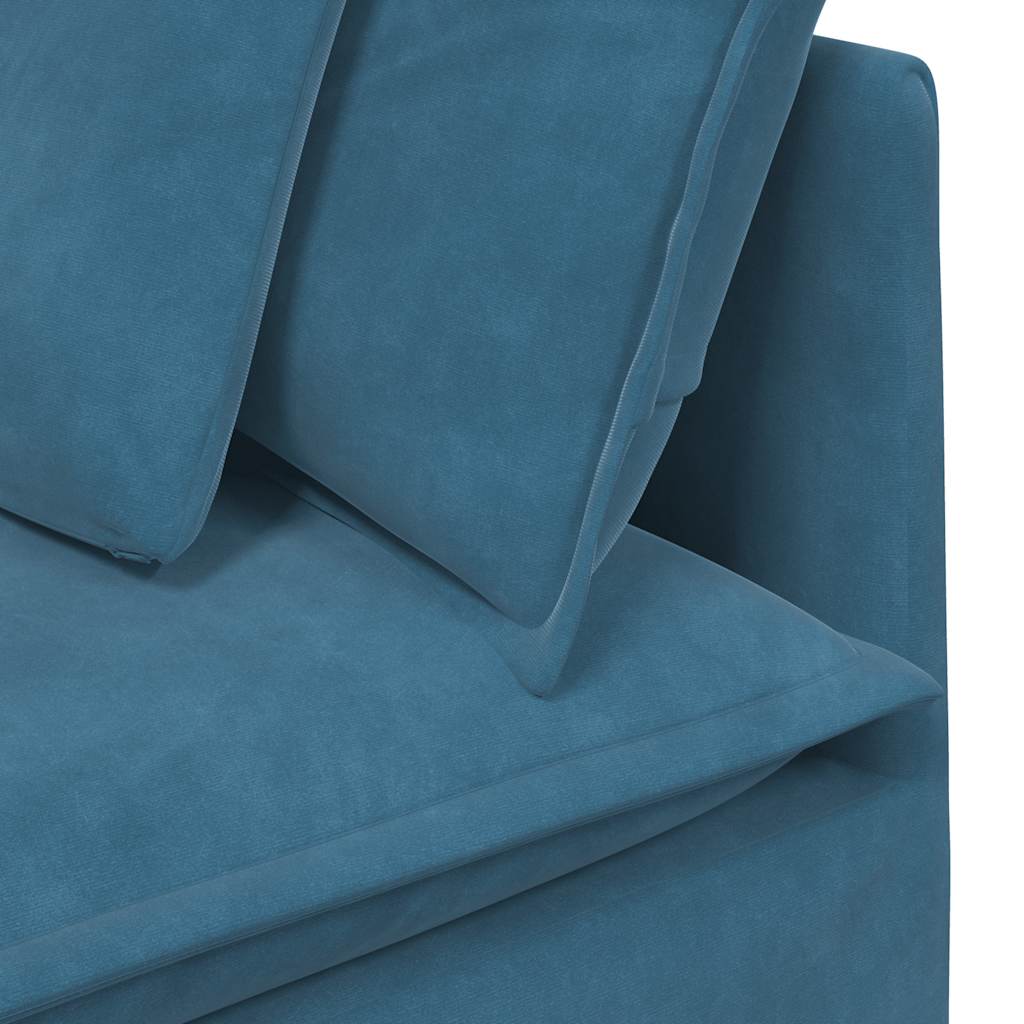 Modulares Sofa mit Kissen Samt Blau