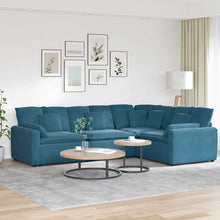 Modulares Sofa mit Kissen Samt Blau
