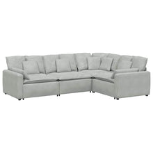 Modulares Sofa mit Kissen Samt Hellgrau
