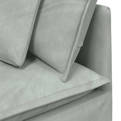 Modulares Sofa mit Kissen Samt Hellgrau