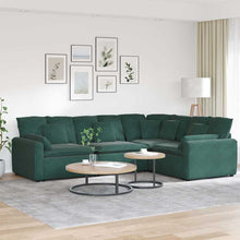 Modulares Sofa mit Kissen Samt Dunkelgrün