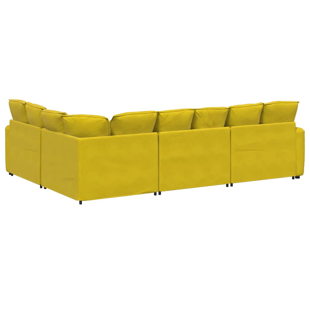 Modulares Sofa mit Kissen Samt Gelb