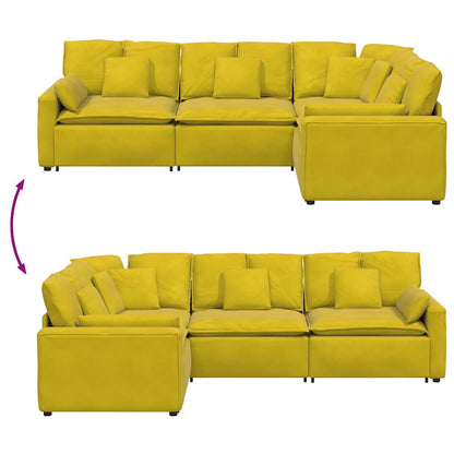 Modulares Sofa mit Kissen Samt Gelb