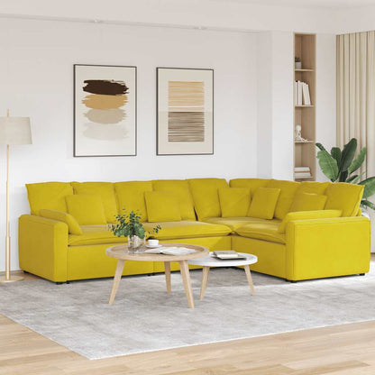 Modulares Sofa mit Kissen Samt Gelb