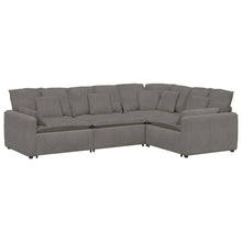 Modulares Sofa mit Kissen Cordstoff Hellgrau