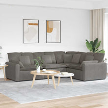 Modulares Sofa mit Kissen Cordstoff Hellgrau