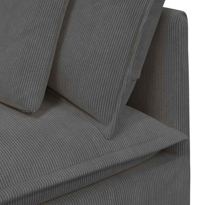 Modulares Sofa mit Kissen Cordstoff Dunkelgrau