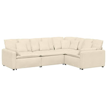 Modulares Sofa mit Kissen Cordstoff Creme