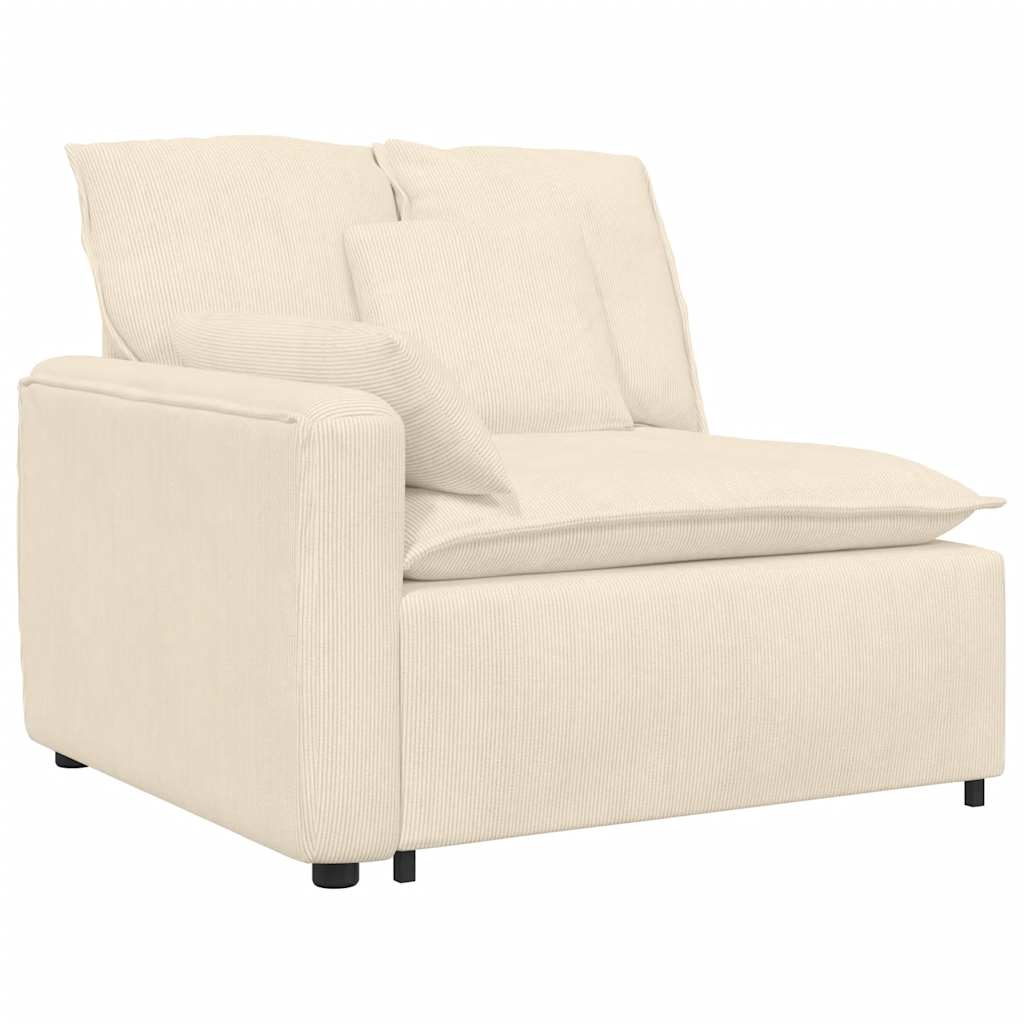 Modulares Sofa mit Kissen Cordstoff Creme