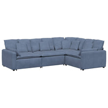 Modulares Sofa mit Kissen Cordstoff Blau