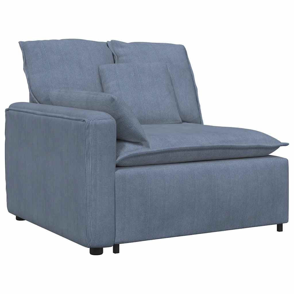 Modulares Sofa mit Kissen Cordstoff Blau