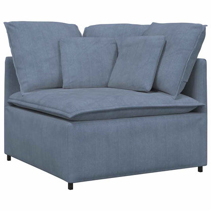 Modulares Sofa mit Kissen Cordstoff Blau