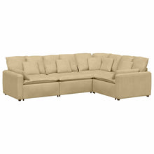 Modulares Sofa mit Kissen Cordstoff Graugrün