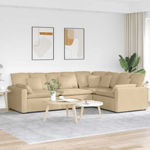 Modulares Sofa mit Kissen Cordstoff Graugrün