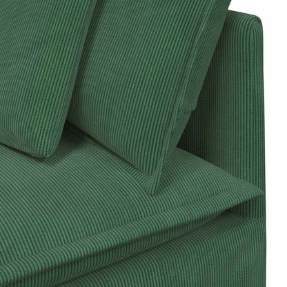 Modulares Sofa mit Kissen Cordstoff Dunkelgrün